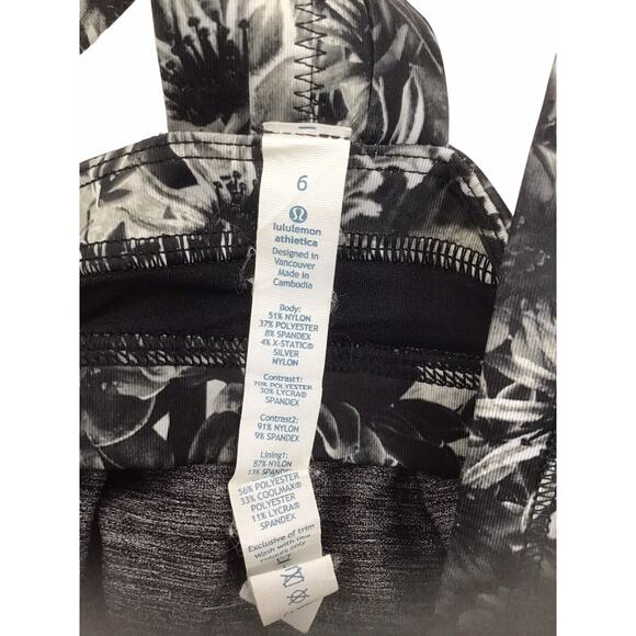 Lululemon Tank Top Attached Sports Bra Gray Black Women’s Size 6 - Picture 8 of 10